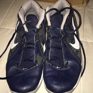 Blue nike air overplay IX basketball shoes